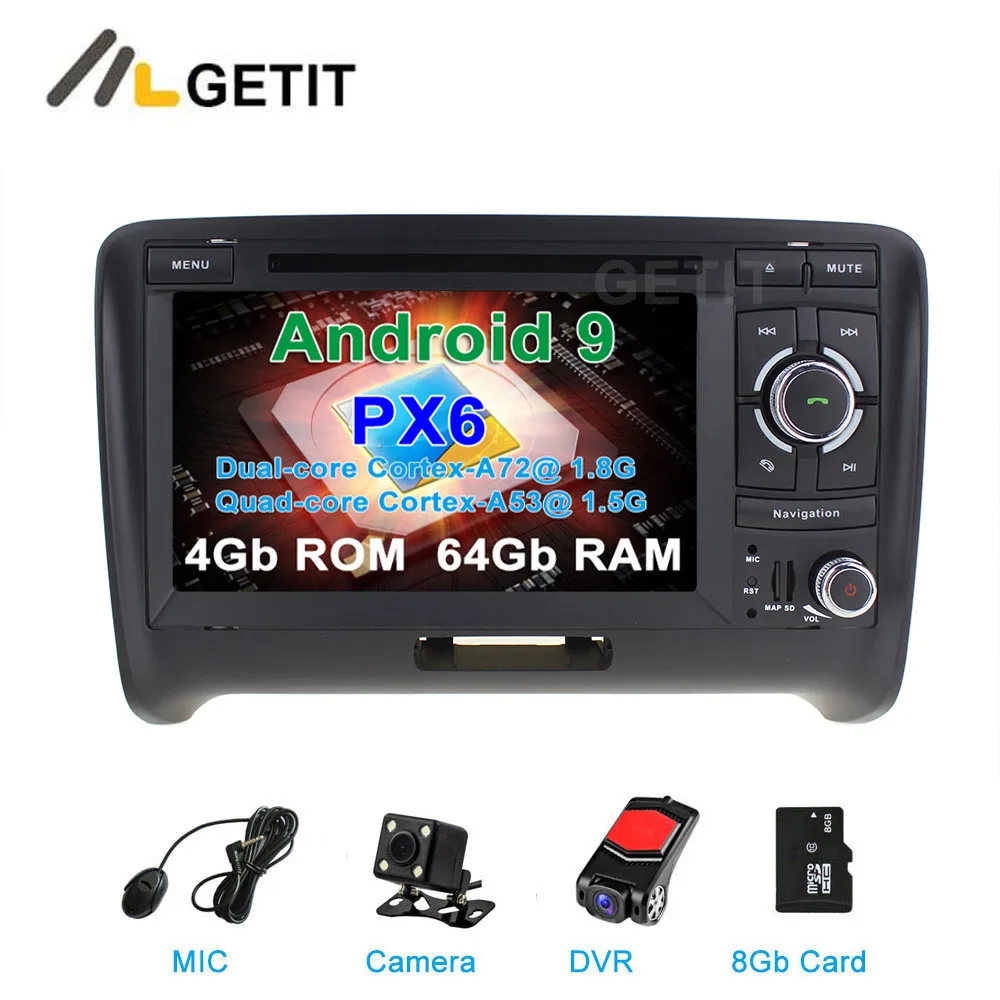 DSP 64G PX6 Android 9 автомобильный DVD видео стерео радиоплеер gps навигация для AUDI TT MK2(2006