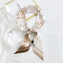 

Fashion Print Hair Tie Bands Small Silk Satin Scarf Long Skinny Multi-Function Decorative Female Head Neck Scarves Headband