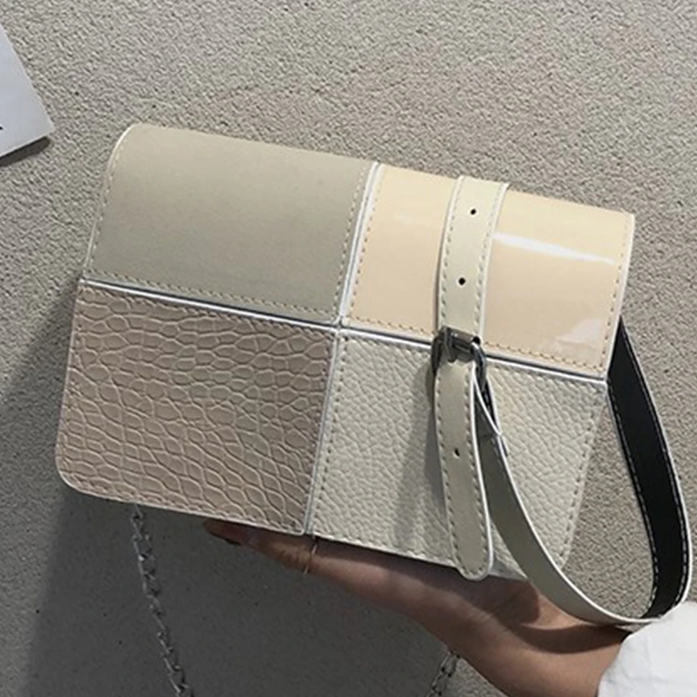 

Women Fashion Cross-body Bag Quality Leather Chain Strap Female Shoulder Bag Small Patchwork Ladies' Messenger Flap Bag bolsas