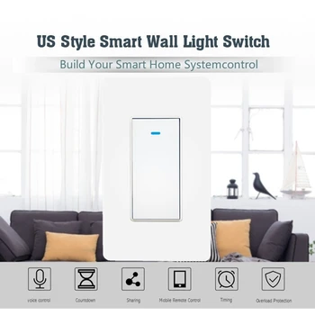 

Bakeey AC100-120V 1 Gang Wifi Smart Switch White 120 Keys Mechanical Smart Speaker Voice Control Support Alexa For Smart Home
