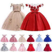 Новинка года; платье принцессы с юбкой-пачкой для девочек; рождественское платье с цветочным узором для девочек