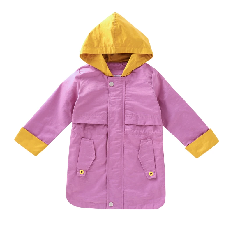 Candy Girls Windbreakers Casual Loose Hooded Kids Long Coats Jackets Cotton Fashion Girls Outwear Vestidos for 6 8 10 12 Years