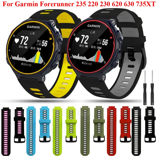 Correa de muñeca para reloj Garmin Forerunner, 235, 220, 230, 620, 735XT,  accesorios de pulsera de silicona deportiva - AliExpress