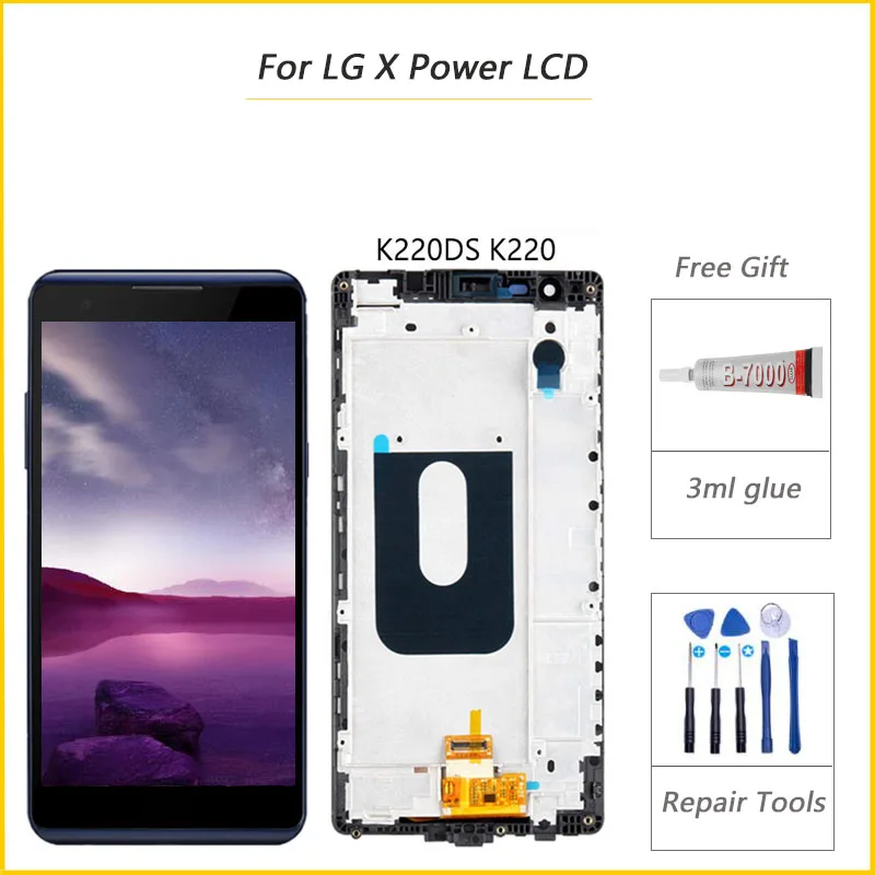 ЖК-дисплей для LG X Power K220DS K220 сенсорный экран с рамкой дигитайзер в сборе запасные