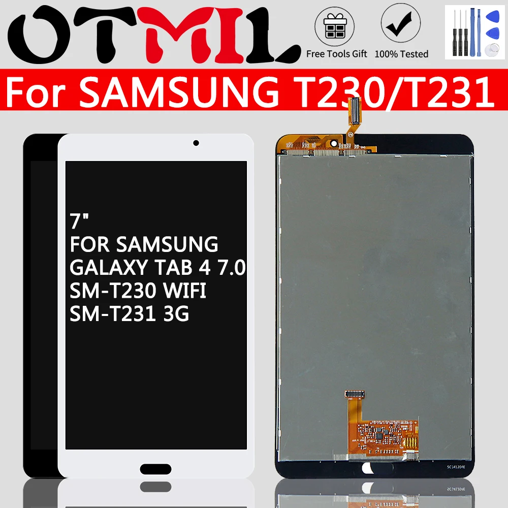 ЖК-дисплей с сенсорным экраном и рамкой для SAMSUNG Galaxy T230 T231 дигитайзер Samsung Tab 4 7 0 |