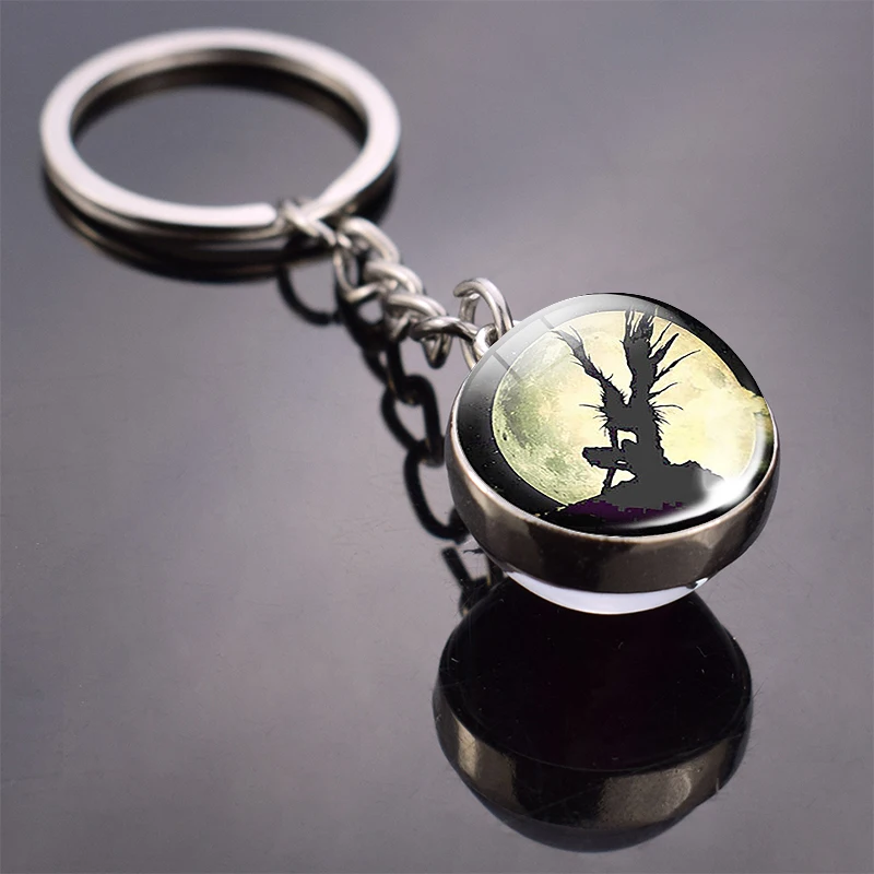 keychain Винтажная бронзовая брошь на булавке в виде знака смерти, светильник Yagami L ryuuk ryuku, Эмблема Аниме, манга, броши для косплея, подарок, аксессуары - Окраска металла: keychain