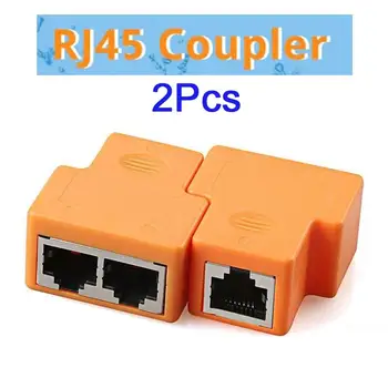 

1Pair 1 To 2 Ways RJ45 Female To Female Network Ethernet LAN Splitter Connector Transfer Head RJ45 Adapter Coupler 1 In 2 Out