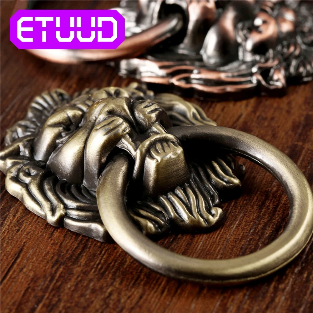 Vintage Dragon Dresser Drawer Knobs Head Lion Cabinet Door Pull Handle Ring Hardware Retro furniture handles | Обустройство дома