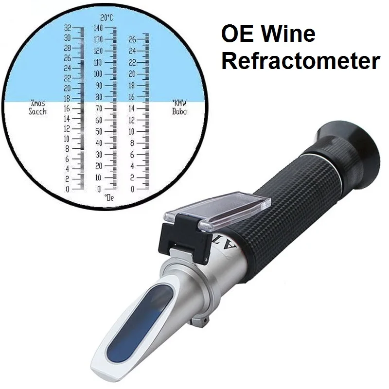 Honey Refractometer OE Wine Refractometer Brix Refractometer Fruit Wine Sugar Concentration Test Alcohol Concentration Detector