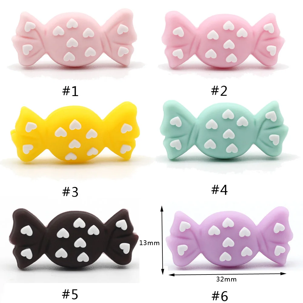 Baby Teething Items luxury 10 pcs Silicon candy beads Baby Teething DIY Necklace pink Bow-knot Silicone Beads Babi Teether Girls toys Chew Gift Candy Beads baby teething items at 3 months