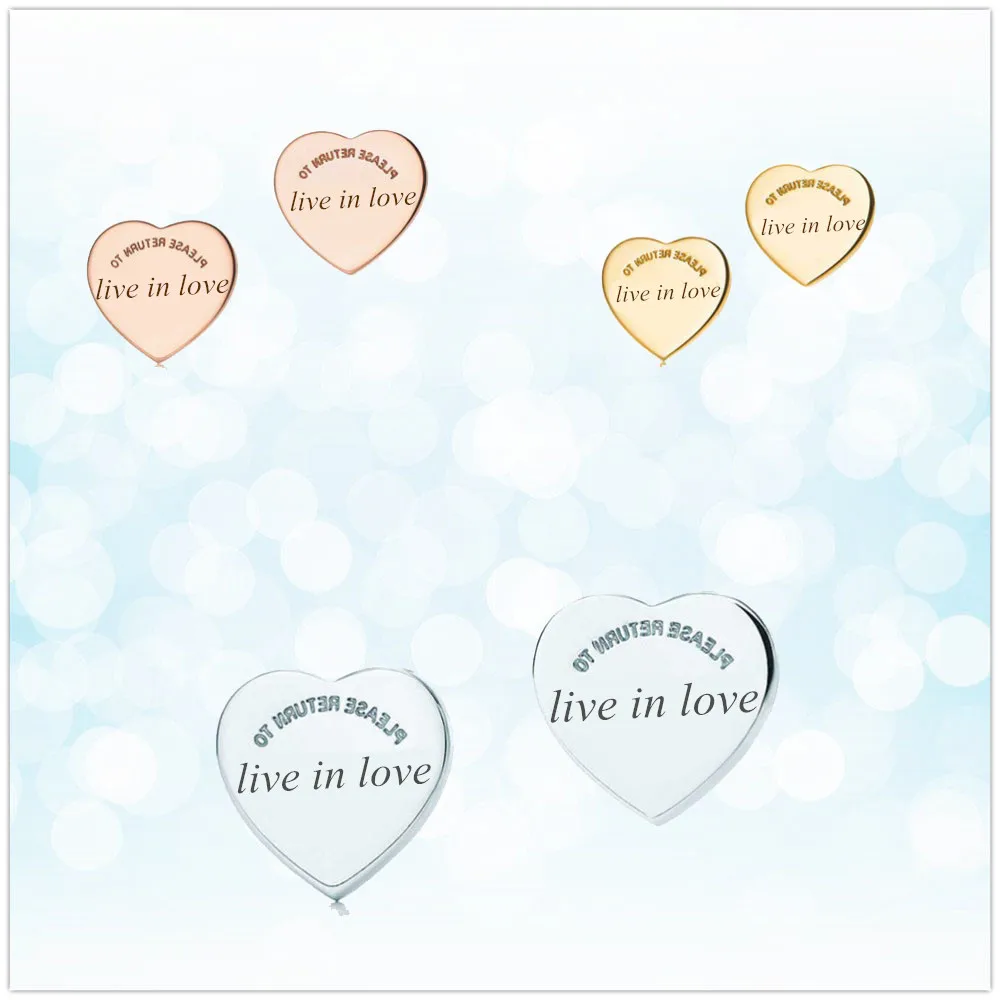 Стерлинговое серебро 925, классические популярные оригинальные модные женские серьги в форме сердца из розового золота, ювелирные изделия, подарок на праздник