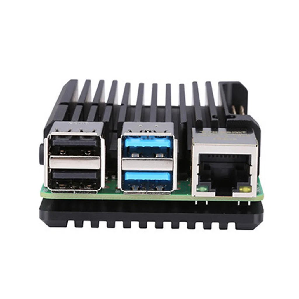 Аксессуары для макетной платы для raspberry pi 4 Чехол подходит для raspberry pi 4B CNC чехол из алюминиевого сплава коробка двойные вентиляторы охлаждения