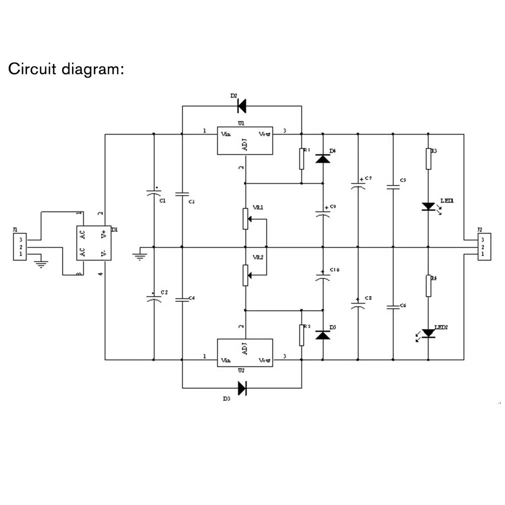 LM317 LM337 положительный и отрицательный двойной Мощность Регулируемый Питание доска