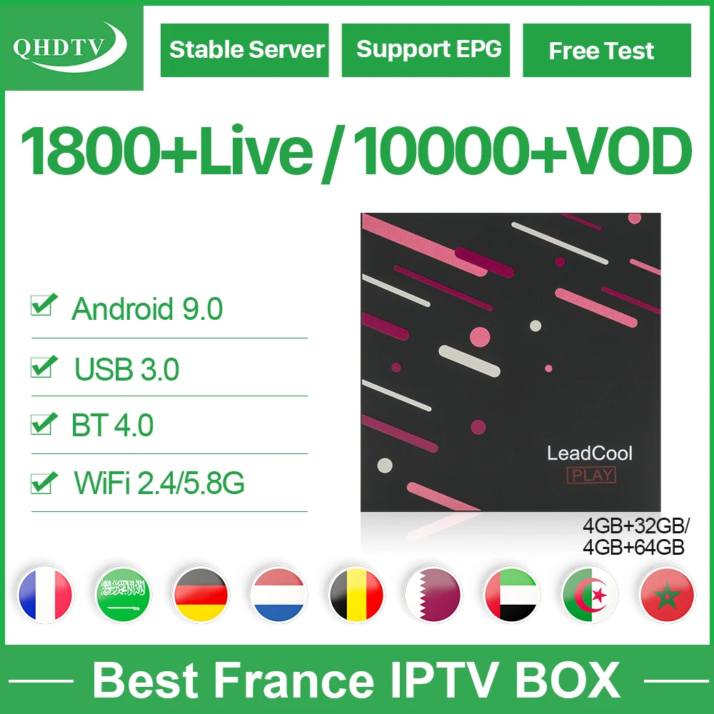 

Leadcool Play Belgium IPTV France Netherlands IPTV Subscription Android 4g ddr3 Bluetooth 4.0 Dual-band WIFI IPTV French Dutch