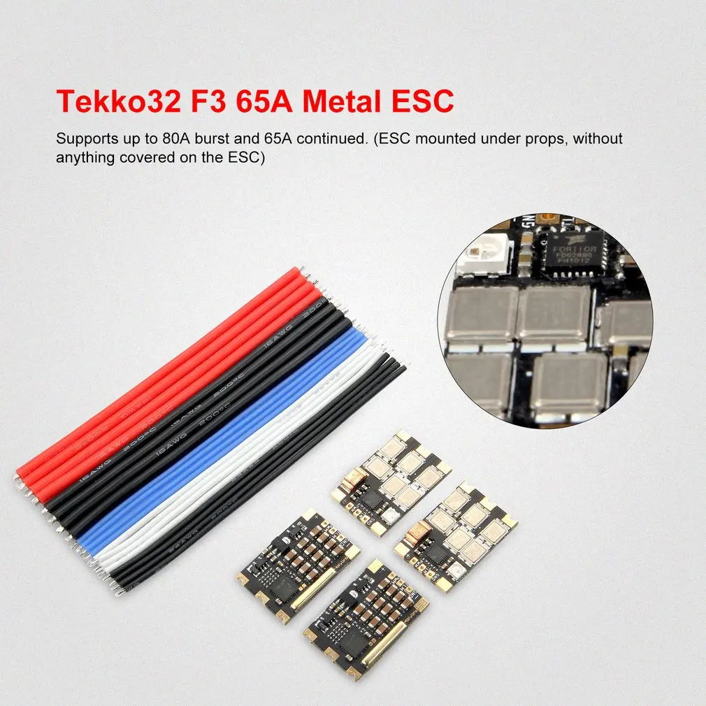 4 шт. Holybro Tekko32 F3 металлический ESC 65A BLheli_32 DShot1200 3-6S ESC w/F3 MCU и светодиодный для радиоуправляемого дрона FPV гоночного квадрокоптера