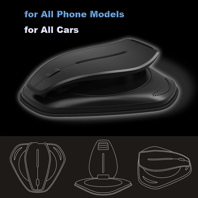 Supporto per telefono da auto in pelle, supporto per telefono cellulare, supporto per cruscotto, supporto per iPhone 11 XR, supporto per telefono da tavolo con ventosa_voghion.com