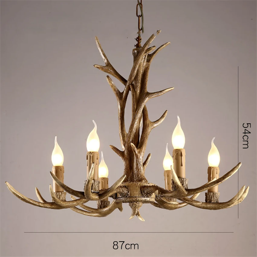 Скандинавский светодиодный подвесной светильник Chandelire E14, промышленный подвесной светильник, оленьи рога, спальня, гостиная, Кухонные светильники - Цвет корпуса: 6 Heads