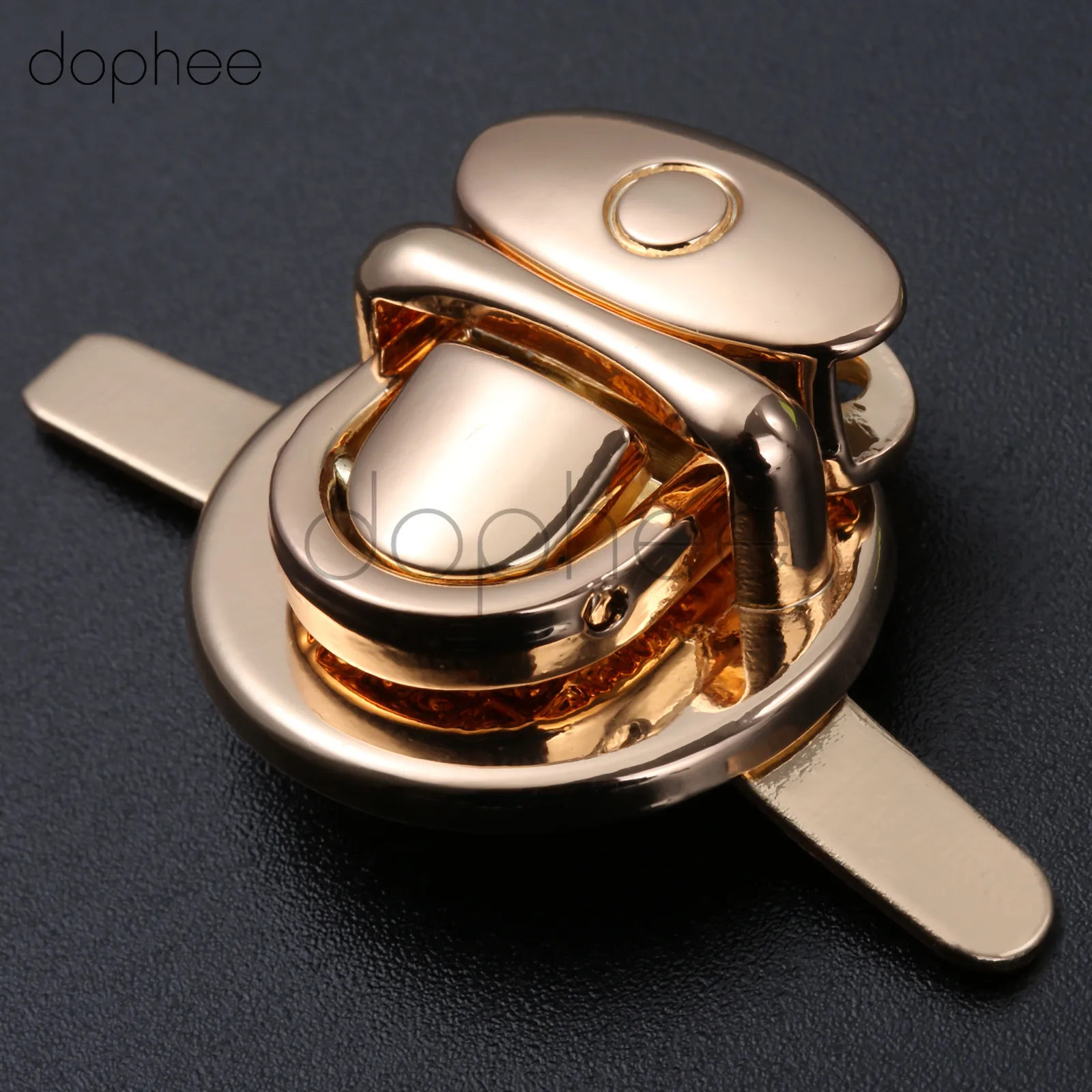 Dophee 1 комплект металлическая круглая форма застежка Поворотная Блокировка замка для DIY сумка-кошелек аппаратное кожевенное ремесло аксессуары 4 цвета