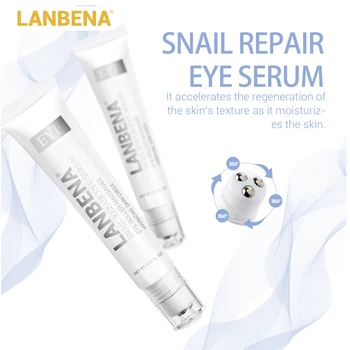

LANBENA Snail Repair Eye Serum Eye Cream RemoveMoisturizing Anti Aging Whitening Dark Circle Effective Relieve Fatigue Portable