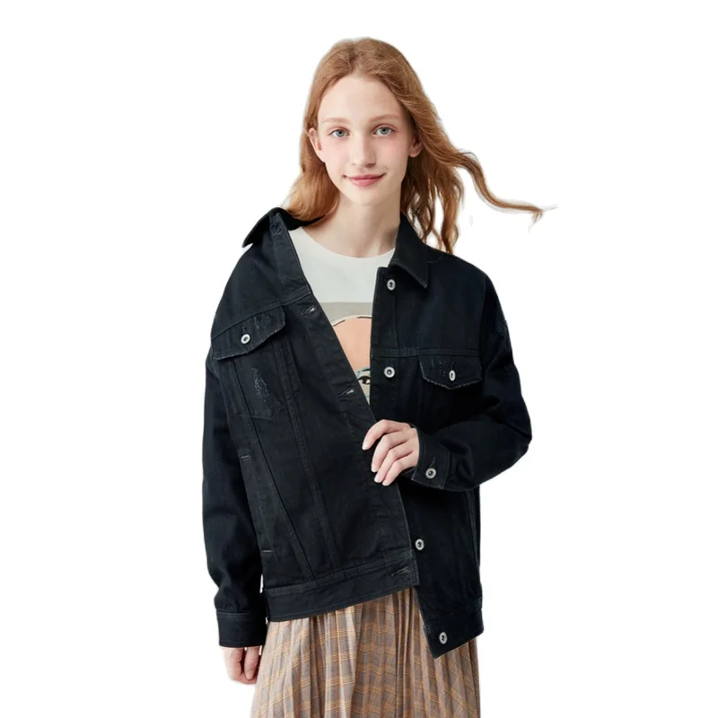 Куртка SEMIR женская джинсовая модная свободная хлопковая в стиле оверсайз с