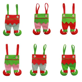 

Santa Pants Christmas Spirit Pants Party Festive Treat Pocket Candy Bags Wine Stocking Bottle Gifts Bags Party Decor