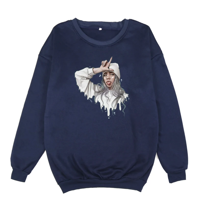 Забавная Толстовка Billie Eilish, Женская Толстовка Harajuku, розовая одежда, уличная одежда, толстовки в стиле хип-хоп, одежда для девочек, Moletom Masculino