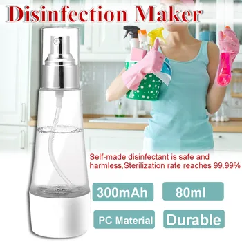 

80ml Hypochlorous Acid Disinfection Water Electrolytic Generator Portable Cleaning Disinfection Home Sterilization Air Sprayer