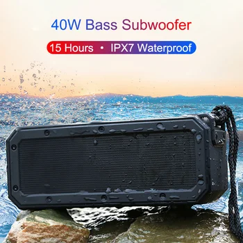 

40W Portable Bluetooth Speaker Wireless Column Soundbar for Computer Super Bass Stereo Waterproof Shockproof Boom Box 15 Hours