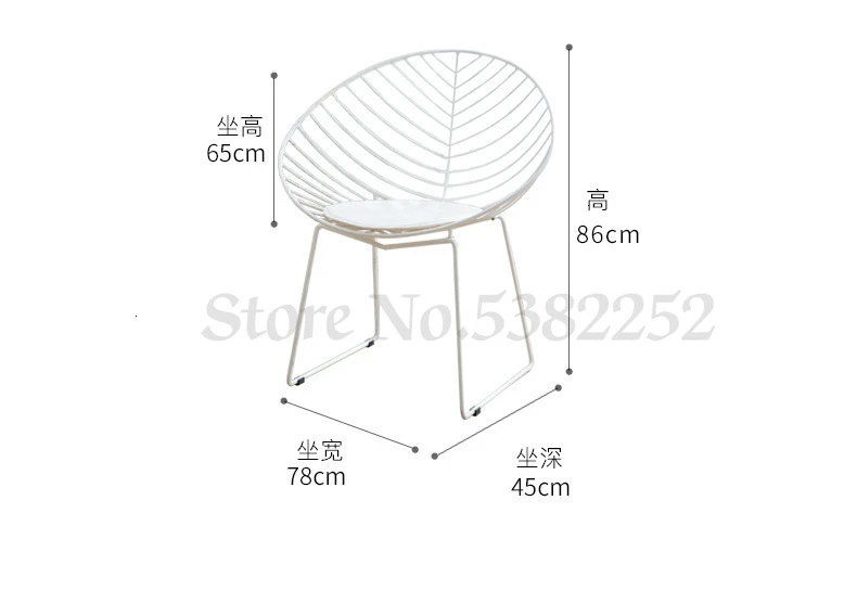 В Северной Европе Ins железный стул в сдержанном стиле, современный домашний обеденный стул, кафе, стул для переговоров