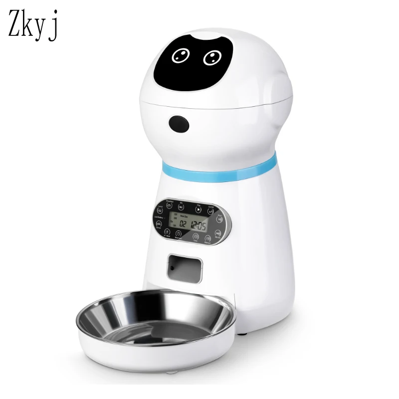 Pet-Feeders Timer Food-Bowl Food-Dispenser Voice-Record Dog Stainless-Steel Auto Plug