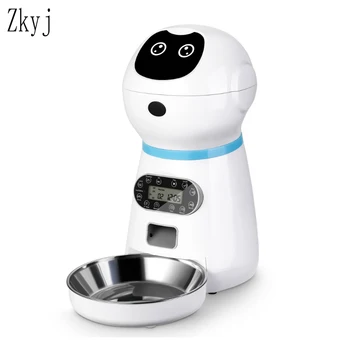 Smart Automatic Pet Feeder With Voice Record Stainless Steel LCD Screen Timer For Dog Food Bowl Cat Food Dispenser Pet Supplies
