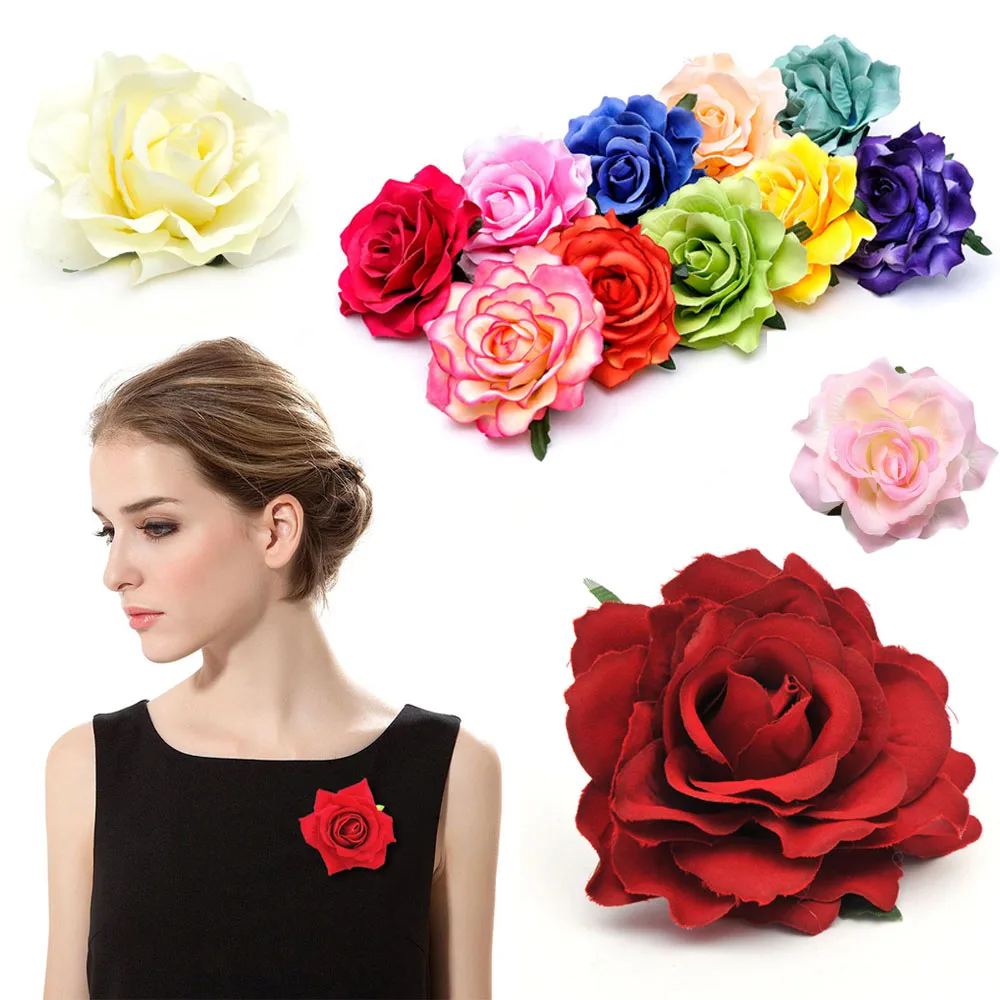 Rose Flower Hair Clip Hairpin Brooch Wedding Bridal Bridesmaid Party Accessories 