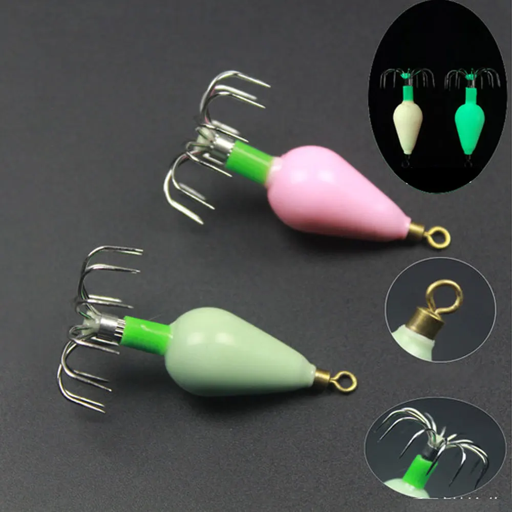 

AS 10Pcs Squid Pesca Jig Hooks Luminous 30g37g45g53g60g67g75g Leurre Baits 12 Needles Cuttlefish Fishing Lure Hook Bait Fishhook