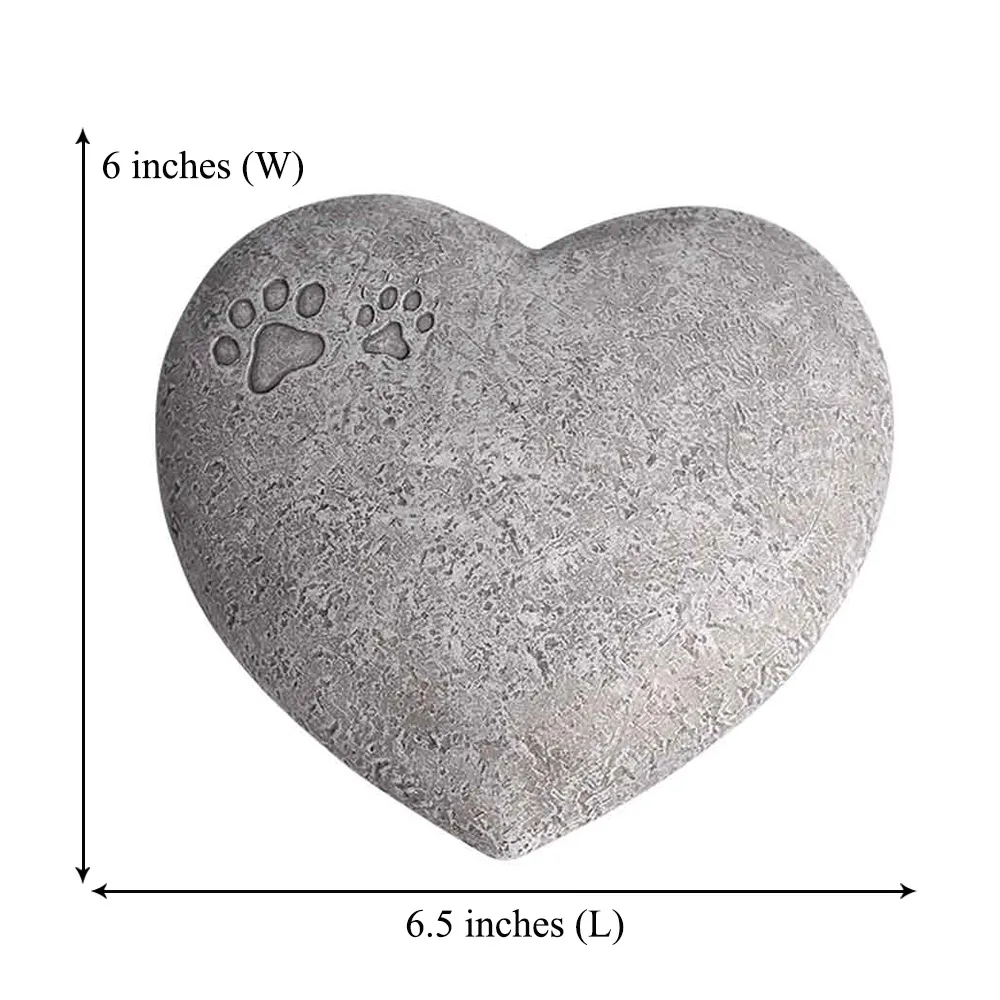 Personalized Dog Pet Memorial Stone Heart Shaped Dog Cat Pet Grave Marker Paw Memorial Tombstone Garden Stone 1-24 patterns