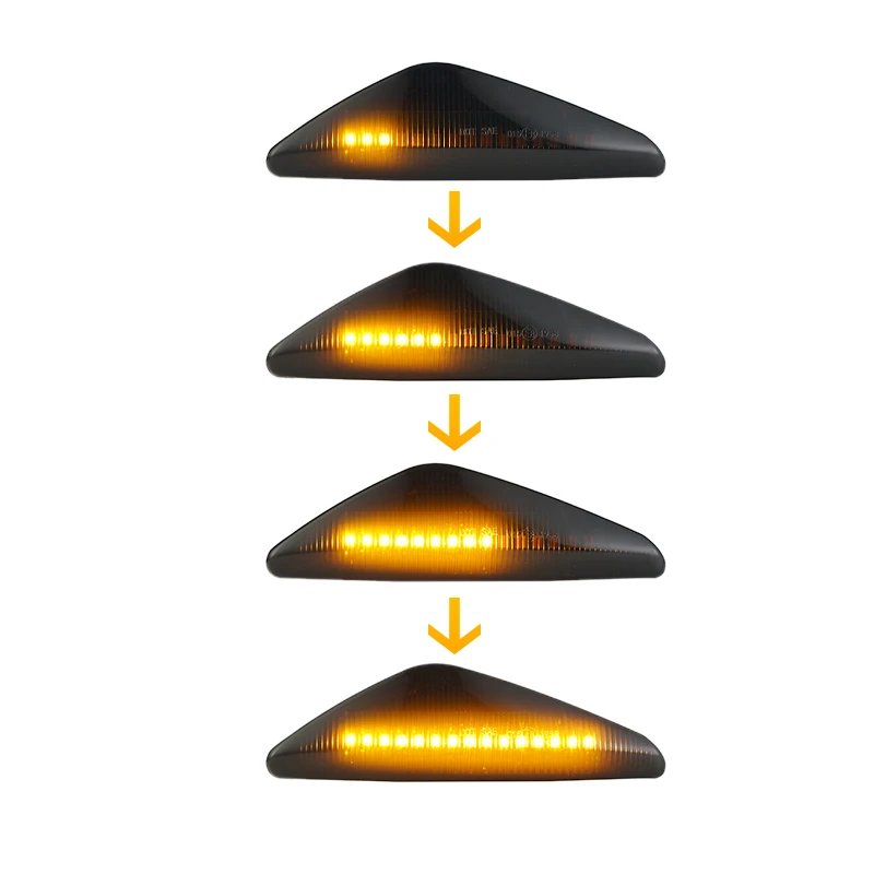 2 шт. светодиодный последовательный динамический боковой габаритный светильник, плавный указатель поворота для BMW X3 F25 X5 E70 X6 E71 ActiveHybrid X6 E72