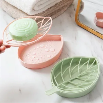 

Leaf shape soap holder Case Non slip soap box Toilet shower tray draining rack soap dish soap tray holder Bathroom Supplies