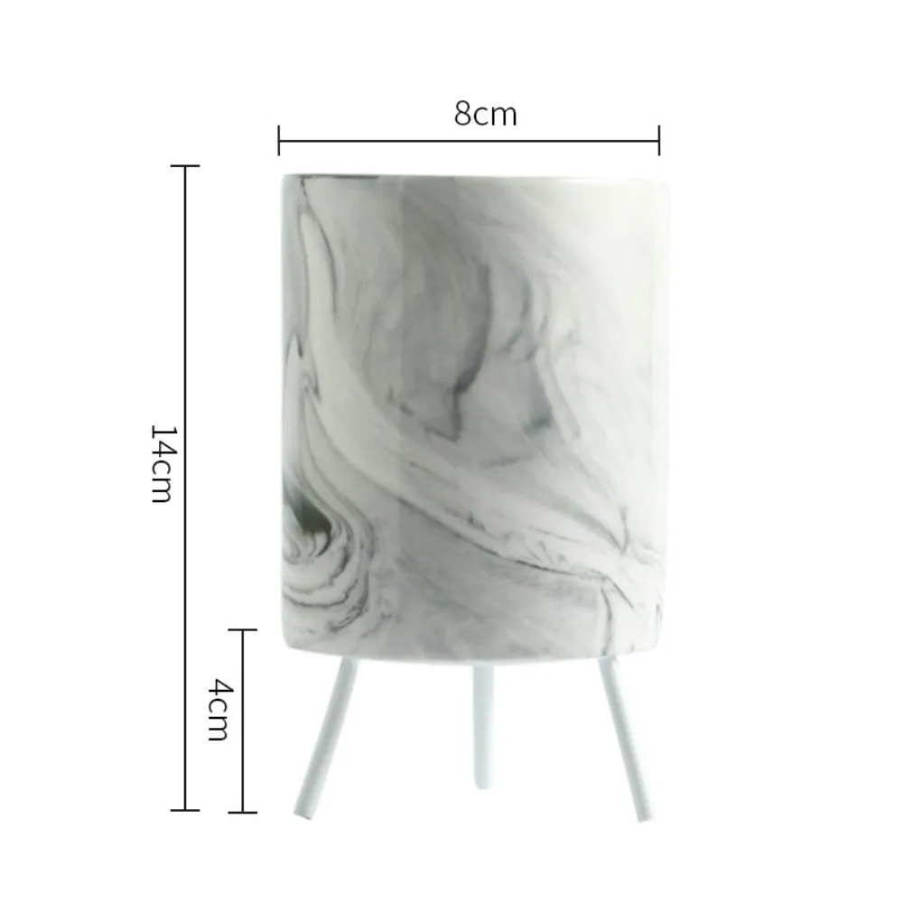 1 шт. керамическая ваза с мраморным узором, железная художественная ваза, скандинавский минимализм, настольный цветочный горшок, Зеленый цветочный горшок, домашний декор для гостиной - Цвет: White-L