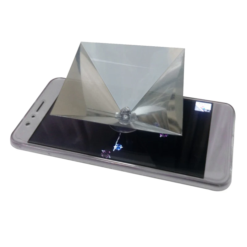 1pc Mini 3D Hologram Pyramid Display Projector Video Stand Universal For Xiaomi Huawei Holographic 3D Mobile Phone Projector