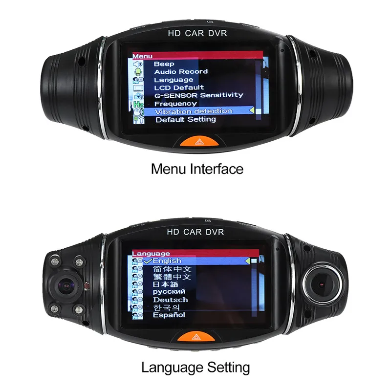  1080P HD Dual Objektiv Dash Cam 27 zoll GPS Auto DVR Video Recorder Kamera G-Sensor 140 grad IR obj