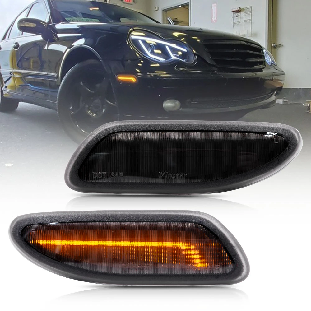 Smoked LED Front Side Marker Light For Mercedes Benz W203 C Class C230