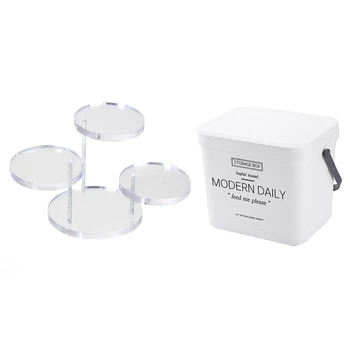 

1Pcs Acrylic Jewelry Necklace Rings Display Boxes Transparent & 1Pcs Dust Bin Cabinet Hanging Trash Can Plastic White