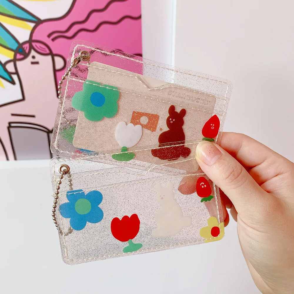 Sharkbang New Arrival Kawai Bling Bear Portable ID Credit Bank Bus Card Holder Cute Card Protective Case School Stationery