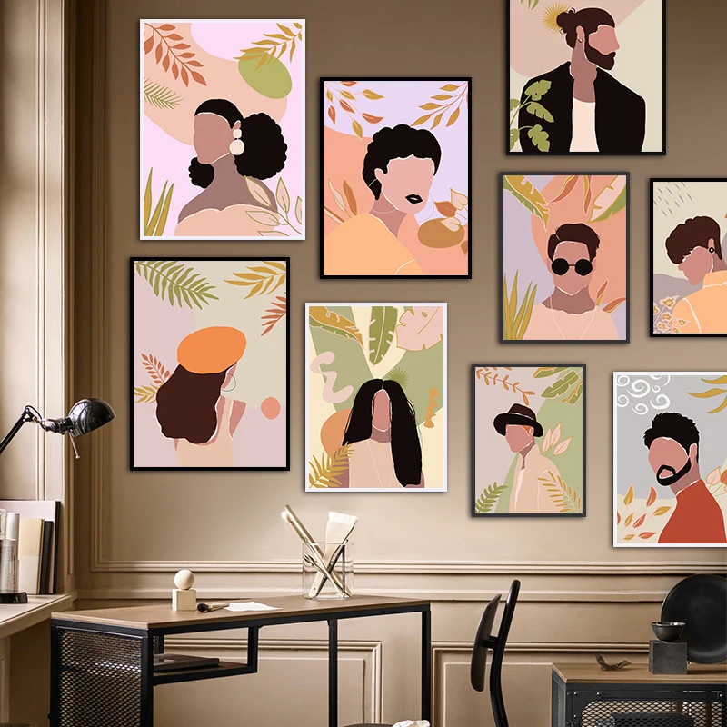 

Wall Art Vintage Style Canvas Painting Figure Abstract Painting Nordic Posters And Prints Wall Pictures For Living Room Decor