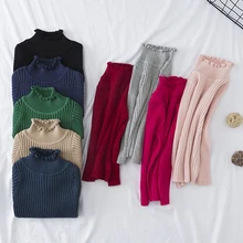 Детская одежда ярких цветов; свитера для маленьких мальчиков и девочек; коллекция года; сезон осень-зима; вязаные пуловеры с высоким воротником; одежда для детей