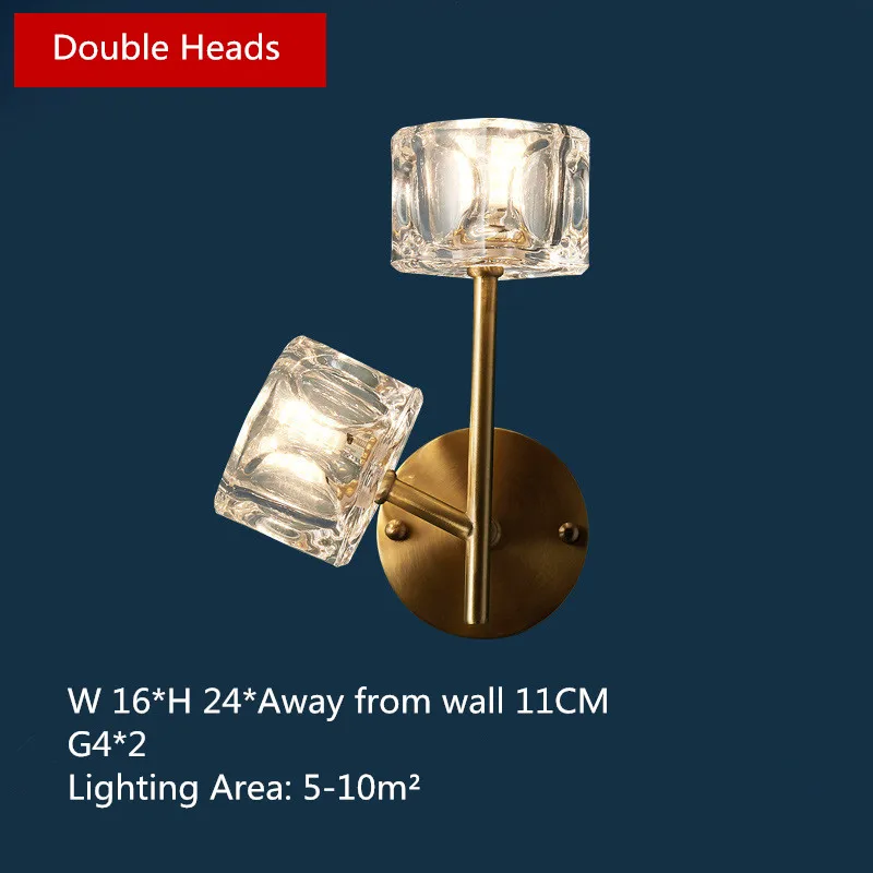 Modern Creative Personality Nordic Light Luxury Full Copper Web Celebrity Wall Lamps Hotel LED Crystal Wall Light - Цвет абажура: Double Heads