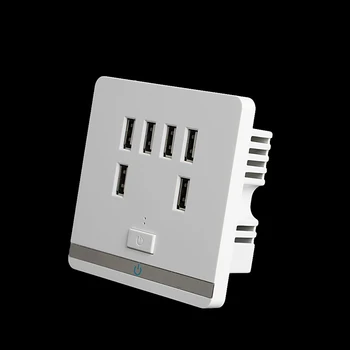 

3.4A 6 Port USB Wall Charger Outlet Power Receptacle Socket Plate Panel Switch