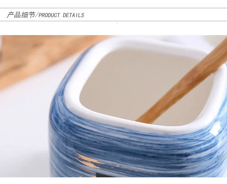 Ceramic Condiment Storage Jar Household Seasoning Pot Bamboo Tray Spice Jar Soy Sauce Box Salt Sugar Can Kitchen Organizer Tools