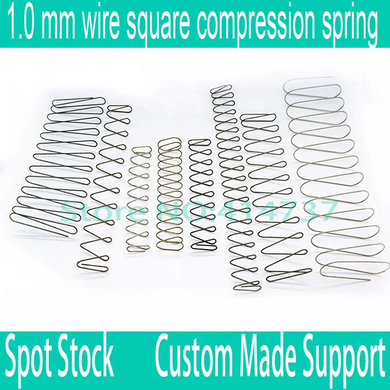 2 pcs Carbon Steel 1.0 mm wire square compression spring micro compression spring Part 1