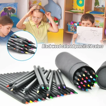 

24 Colors Oil Art Pencils for Drawing Sketching Artist Colour Gift for Children Kids ND998