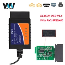 ELM327 V1.5 USB CH340 PIC18F25K80 ELM 327 V 1 5 Car Diagnostic For PC Windows OBD2 USB Auto Tool OBD 2 Scanner ODB2 Code Reader